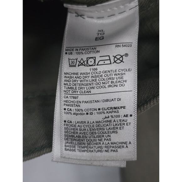 Old Navy Sage Green Button Front Collard Denim Crop Trucker Jacket Size XL - Picture 5 of 7